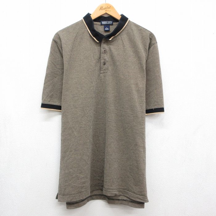 XL★古着 ランズエンド 半袖 ブランド ポロ シャツ メンズ 00年代 00s 大きいサイズ ブラウン 26jun22