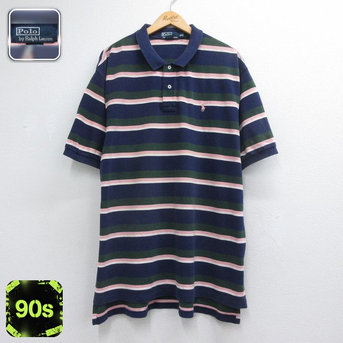 ラルフローレン 90s 半袖ポロシャツ ワンポイントロゴ ネイビー メンズXL相当 | 古着