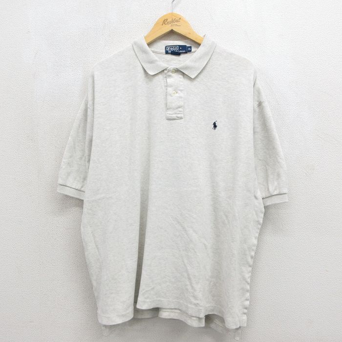 ラルフローレン 90s 半袖ポロシャツ ワンポイントロゴ グレー メンズXL相当 | 古着