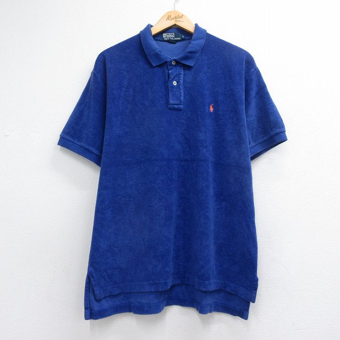 ラルフローレン 90s 半袖ポロシャツ ワンポイントロゴ ブルー メンズXL相当 | 古着