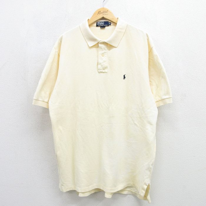 ラルフローレン 90s 半袖ポロシャツ ワンポイントロゴ イエロー メンズXL相当 | 古着