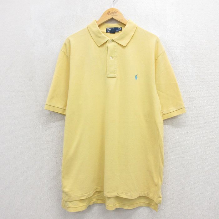 ラルフローレン 90s 半袖ポロシャツ ワンポイントロゴ イエロー メンズXL相当 | 古着