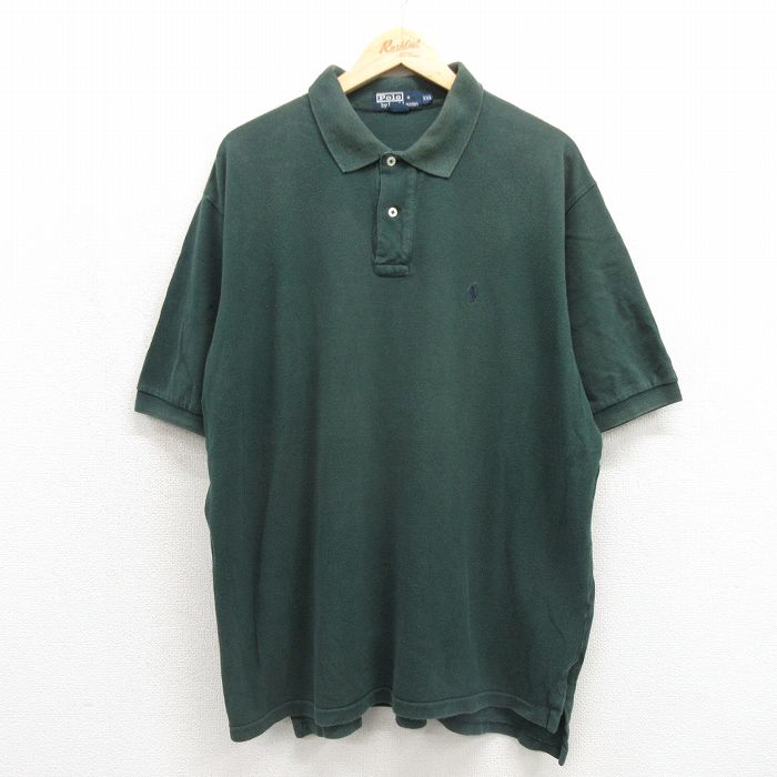 ラルフローレン 90s 半袖ポロシャツ ワンポイントロゴ グリーン メンズXL相当 | 古着