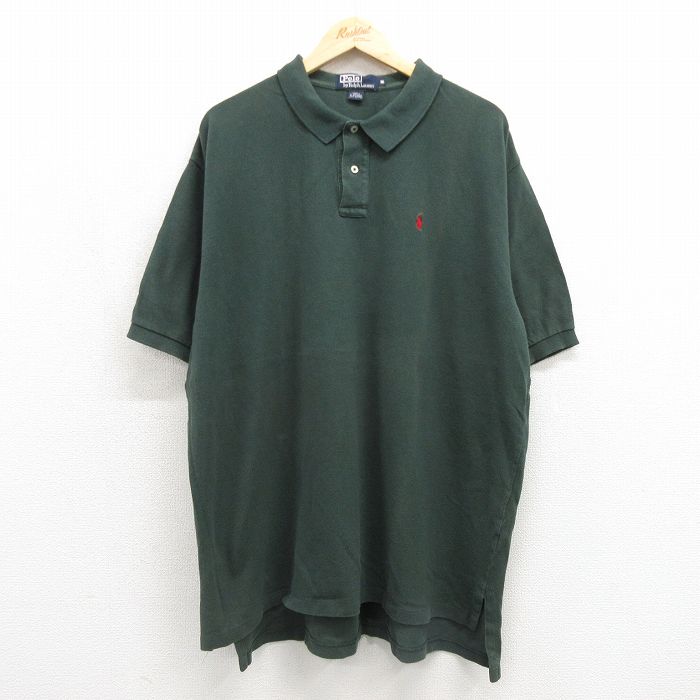 ラルフローレン 90s 半袖ポロシャツ ワンポイントロゴ グリーン メンズXL相当 | 古着