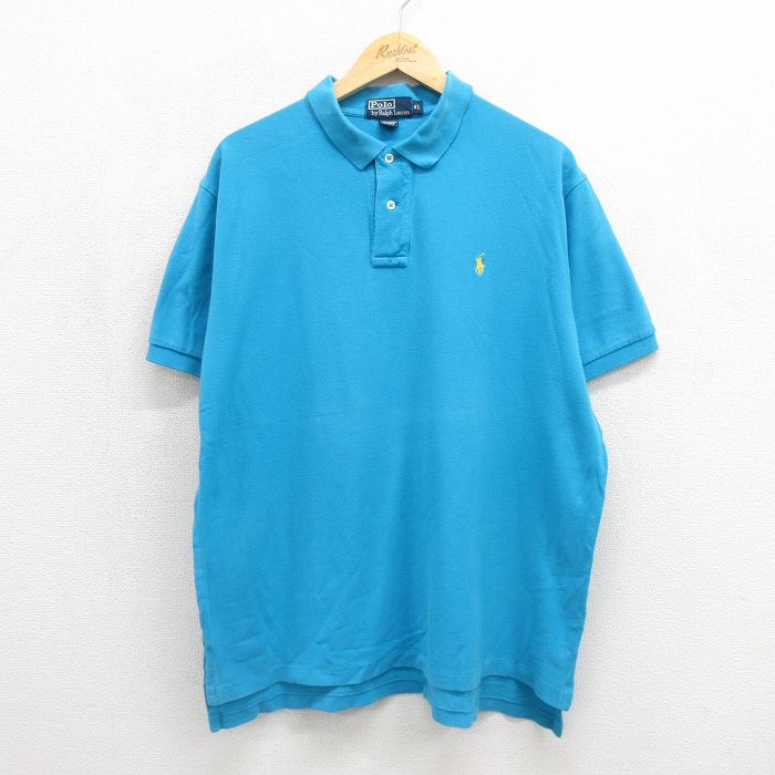 ラルフローレン 90s 半袖ポロシャツ ワンポイントロゴ ブルー メンズXL相当 | 古着