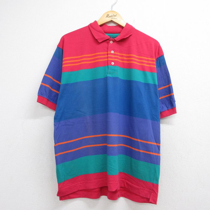 ドッカーズ 90s 半袖ポロシャツ ワンポイントロゴ ブルー メンズXL相当 | 古着