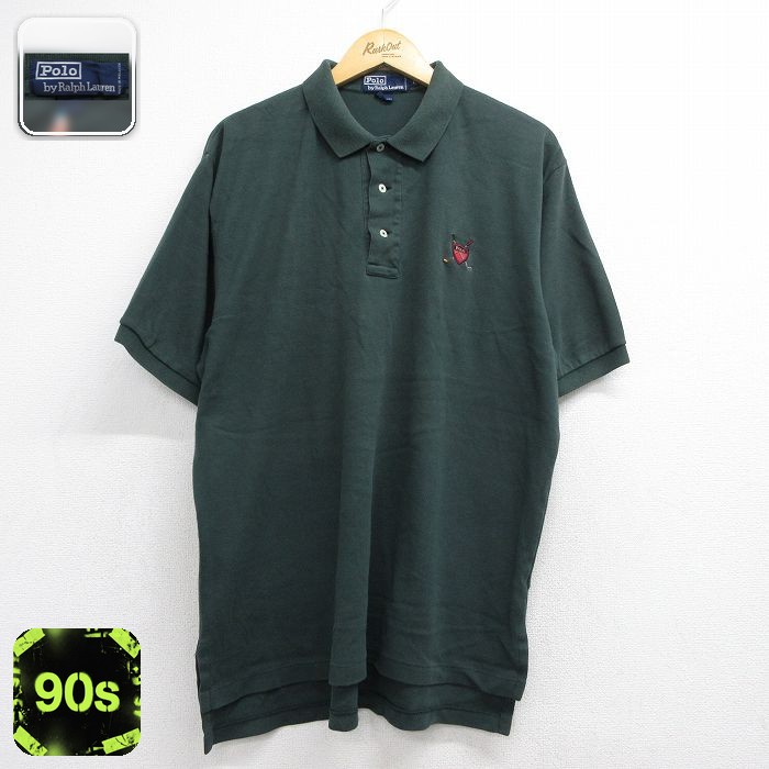 ラルフローレン 90s 半袖ポロシャツ ワンポイントロゴ グリーン メンズXL相当 | 古着