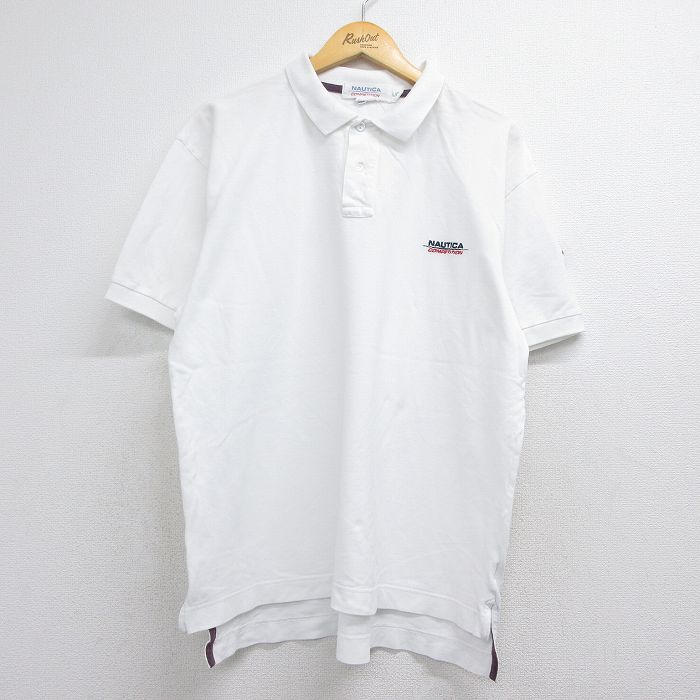 ノーティカ 90s 半袖ポロシャツ コンペティション ホワイト メンズXL相当 | 古着