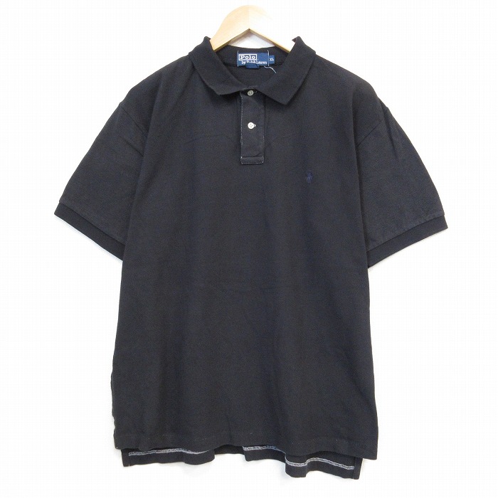 ラルフローレン 90s 半袖ポロシャツ ワンポイントロゴ ブラック メンズXL相当 | 古着