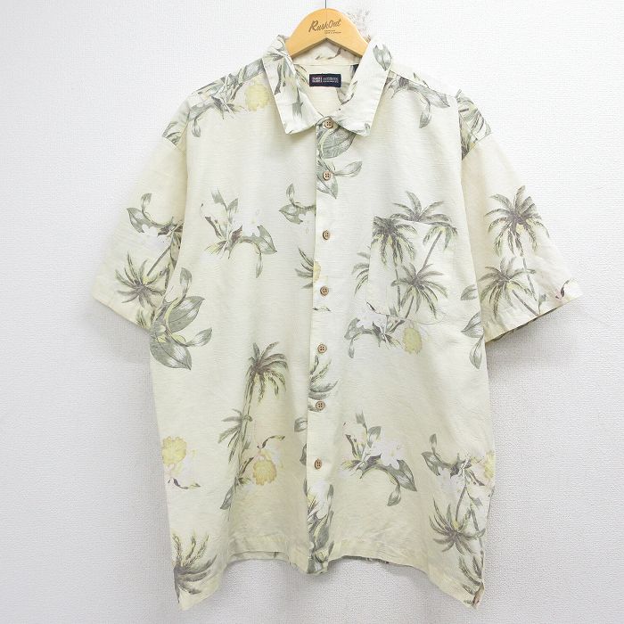 FADED GLORY 00s 半袖ハワイアンシャツ ヤシの木 イエロー XL | 古着
