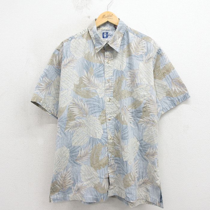 90s 半袖シャツ 葉 グレー XL | 古着