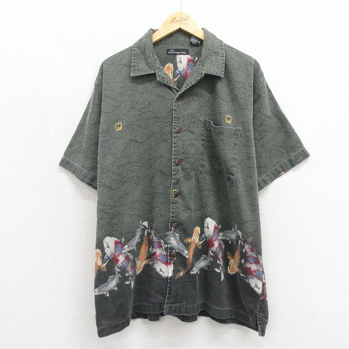 no boundaries 00s 半袖シャツ コイ カーキ メンズXL相当 | 古着