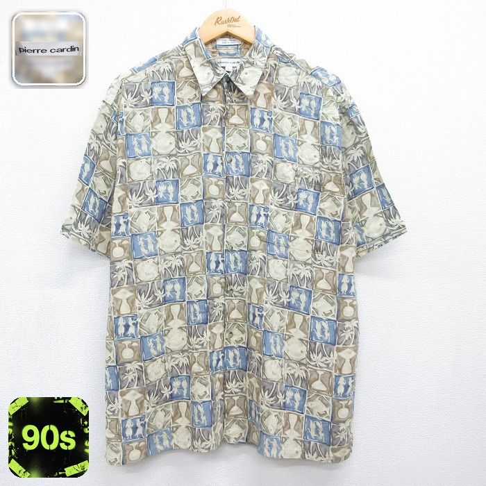 ピエールカルダン 90s 半袖シャツ ハワイアン ベージュ メンズXL相当 | 古着