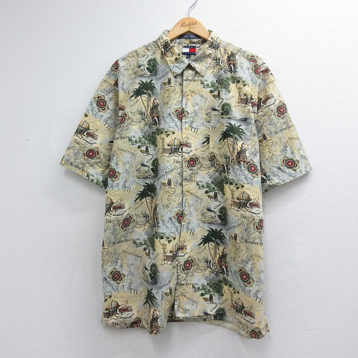 トミーヒルフィガー 90s 半袖シャツ ハワイアン イエロー メンズXL相当 | 古着