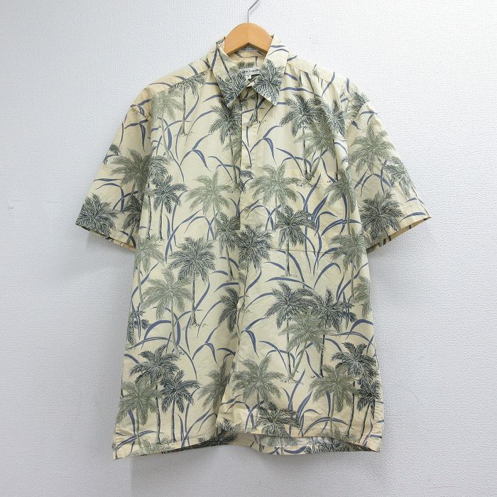 ピエールカルダン 90s 半袖シャツ ヤシの木 イエロー メンズL相当 | 古着