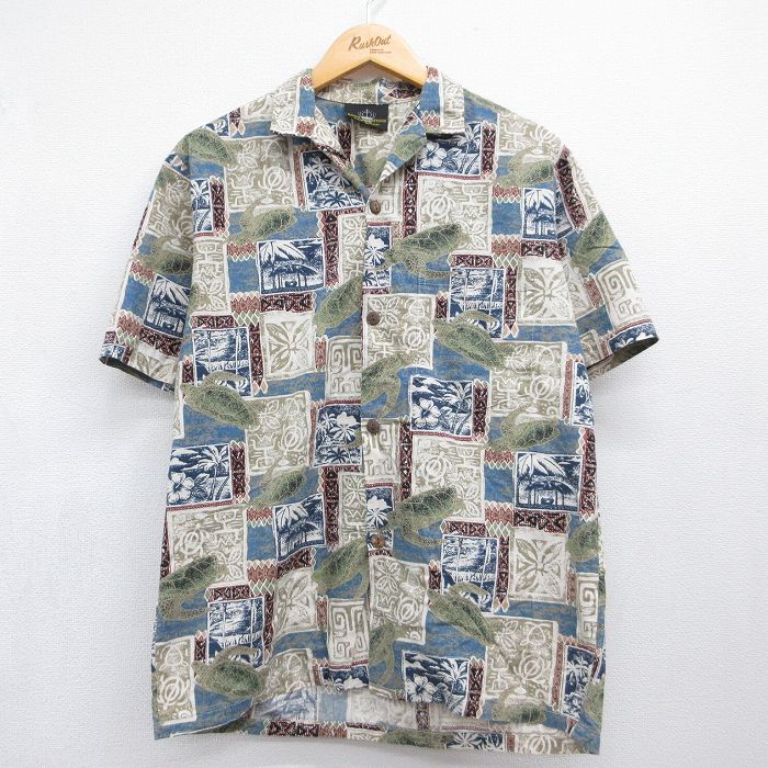 ハワイアン 90s 半袖シャツ カメ カーキ メンズL相当 | 古着