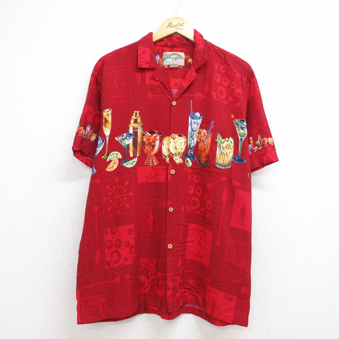 90s 半袖シャツ カクテル レッド メンズL相当 | 古着