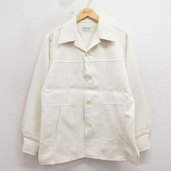 FARAH 70s 長袖シャツジャケット 開襟 ホワイト M | 古着