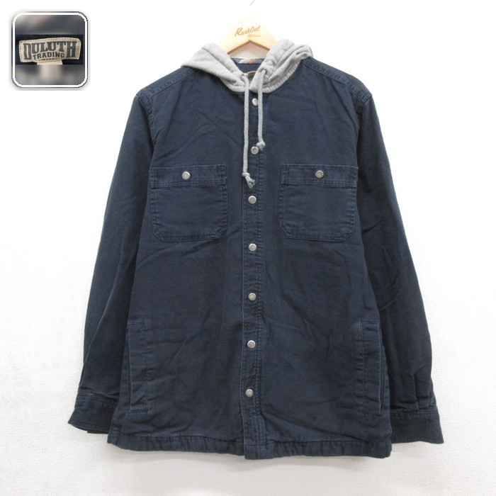 Duluth Trading 長袖シャツジャケット フランネル ネイビー メンズL相当 | 古着