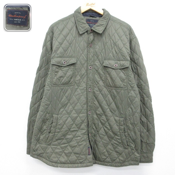 Weatherproof 長袖シャツジャケット キルティング カーキ メンズXL相当 | 古着