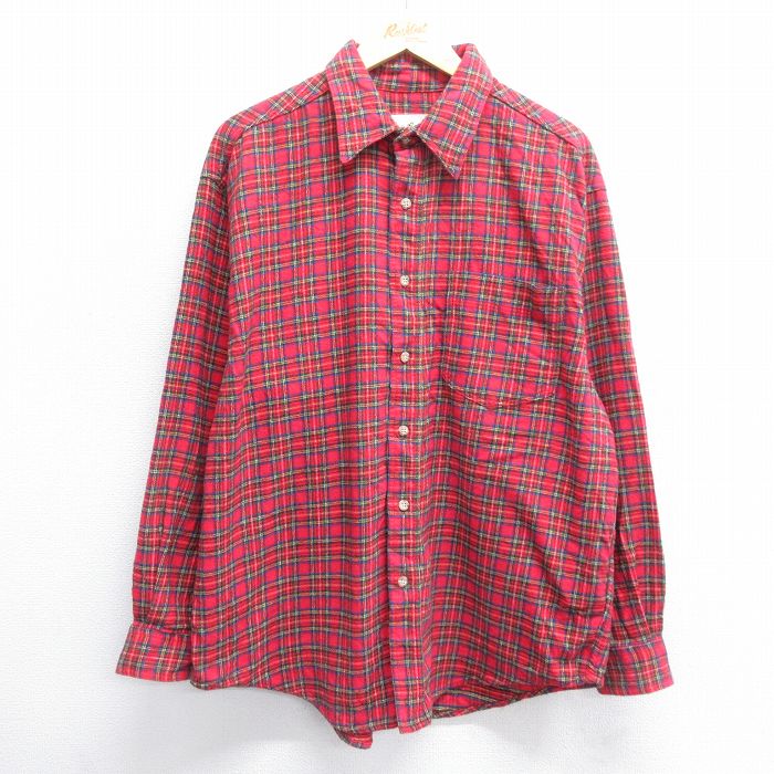 【50%OFF】XL★古着 エディーバウアー 長袖 フランネル シャツ メンズ 00年代 00s 大きいサイズ コットン 赤他 レッド タータンチェック 【spe】 24nov27 中古 トップス
