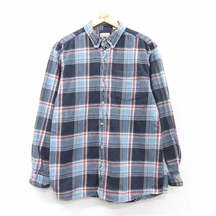 【20%OFF】XL★古着 レッドヘッド 長袖 フランネル シャツ メンズ コットン 紺他 ネイビー チェック 25feb07 中古 トップス
