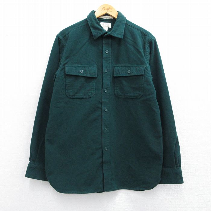 L★古着 エルエルビーン LLBEAN 長袖 ヘビー フランネル シャツ メンズ 00年代 00s コットン 緑 グリーン 25feb14 中古 トップス