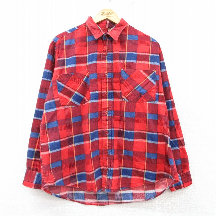 XL★古着 マックレガー 長袖 フランネル シャツ メンズ 00年代 00s コットン 赤他 レッド チェック 25feb14 中古 トップス