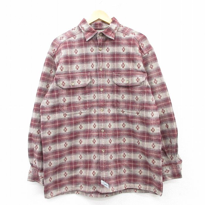 L★古着 リーバイス Levis 長袖 フランネル シャツ メンズ 00年代 00s コットン エンジ他 25feb17 中古 トップス