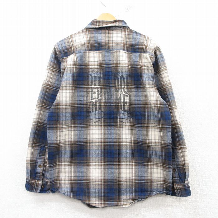 L★古着 カーハート Carhartt 長袖 ヘビー フランネル シャツ メンズ DREMEL コットン 紺他 ネイビー チェック 25feb18 中古 トップス