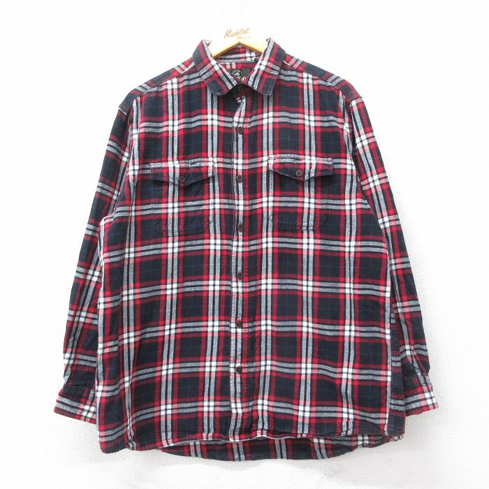 XL★古着 レッドヘッド 長袖 ヘビー フランネル シャツ メンズ 00年代 00s コットン 黒他 ブラック チェック 25feb26 中古 トップス