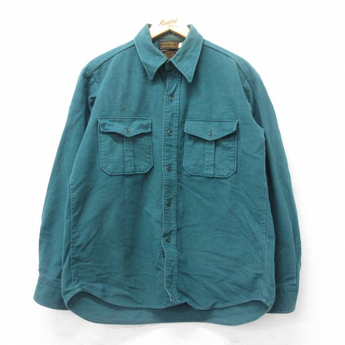 エディーバウアー 90s 長袖フランネルシャツ グリーン L | 古着