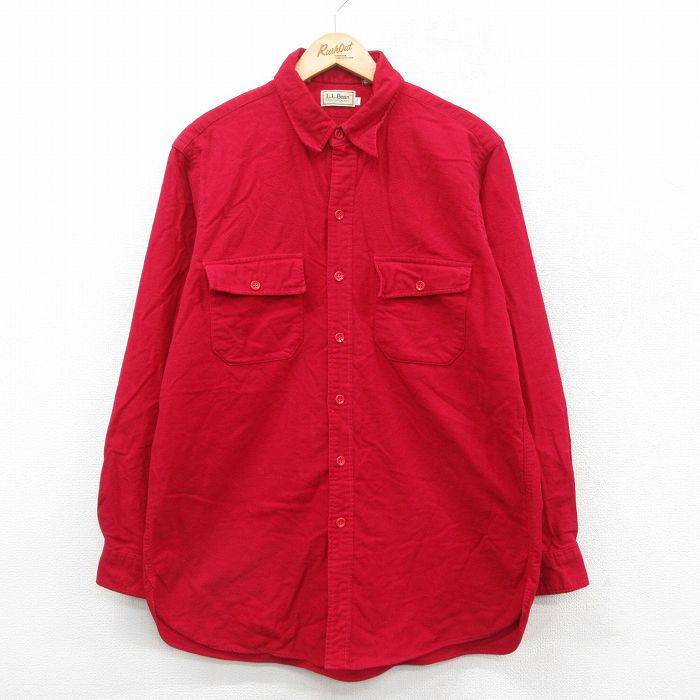 【50%OFF】エルエルビーン 80s 長袖フランネルシャツ レッド L | 古着