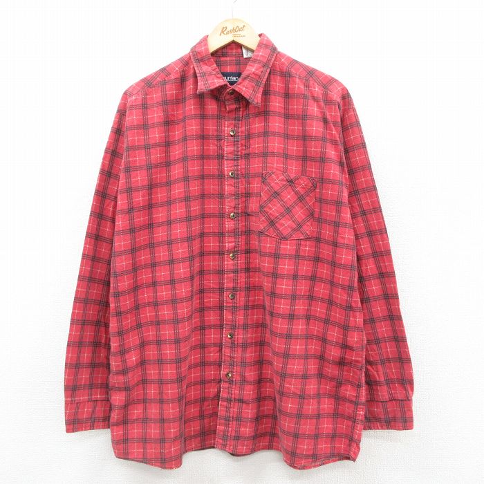 【50%OFF】ピューリタン 90s 長袖フランネルシャツ レッドチェック XL | 古着