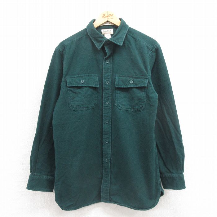 【50%OFF】エルエルビーン 00s 長袖フランネルシャツ グリーン L | 古着