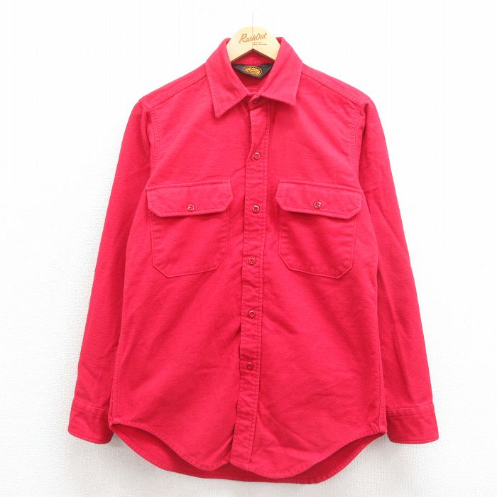 M★古着 ウールリッチ WOOLRICH 長袖 ヘビー フランネル シャツ メンズ 00年代 00s 赤 レッド 25oct25 中古 トップス