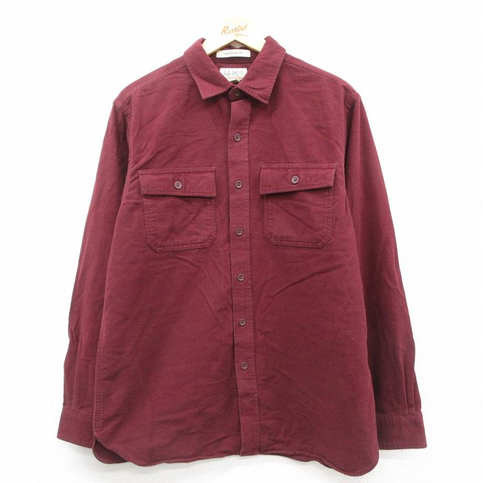 【50%OFF】エルエルビーン 00s 長袖フランネルシャツ シャモアクロス バーガンディ L | 古着