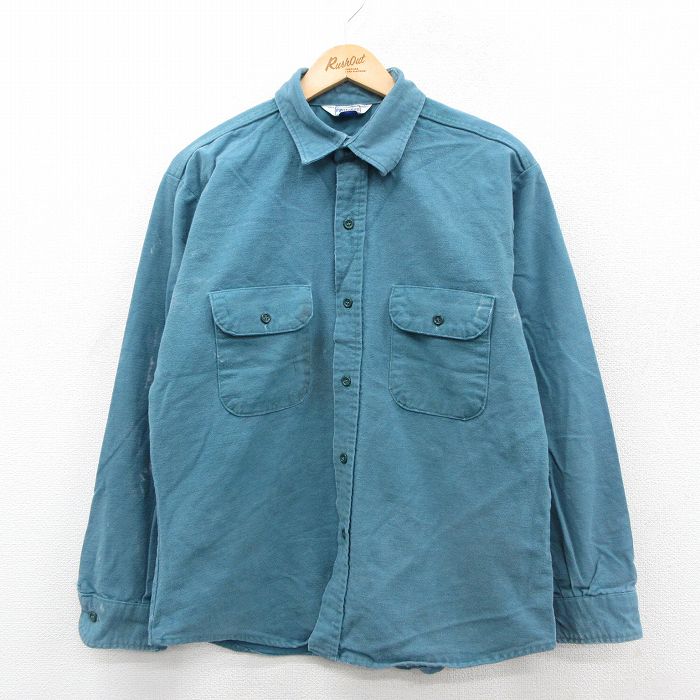 ファイブブラザー 80s 長袖フランネルシャツ グリーン XL | 古着