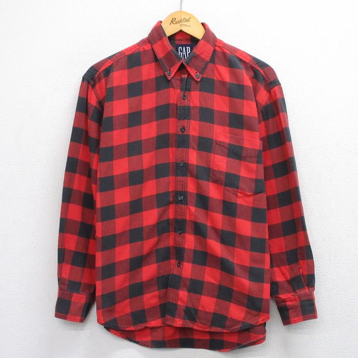 ギャップ 90s 長袖フランネルシャツ バッファロー レッド L | 古着