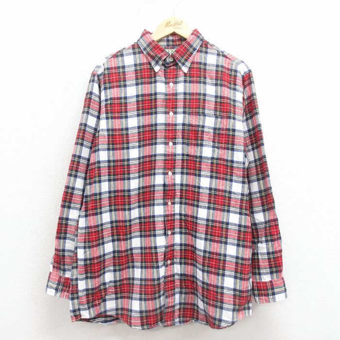 エルエルビーン 80s 長袖フランネルシャツ チェック レッド L | 古着