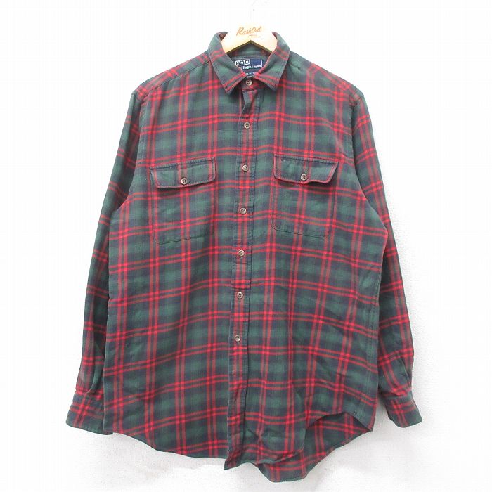 ラルフローレン 90s 長袖シャツ チェック グリーン XL | 古着