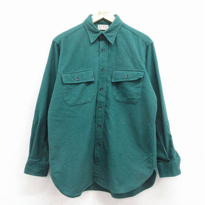 【20%OFF】L★古着 エルエルビーン 長袖 フランネル シャツ メンズ 90年代 90s シャモアクロス 緑【spe】 25dec06