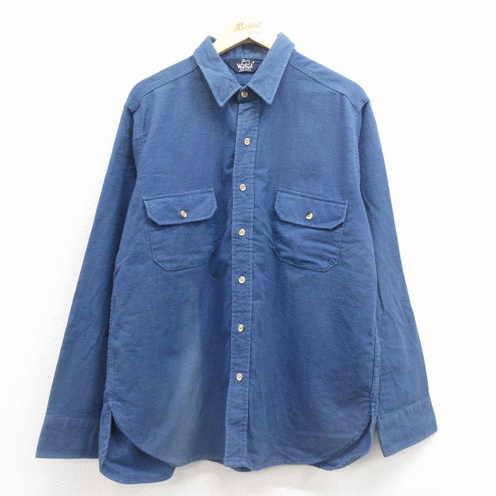 ウールリッチ 90s 長袖フランネルシャツ ネイビー XL | 古着
