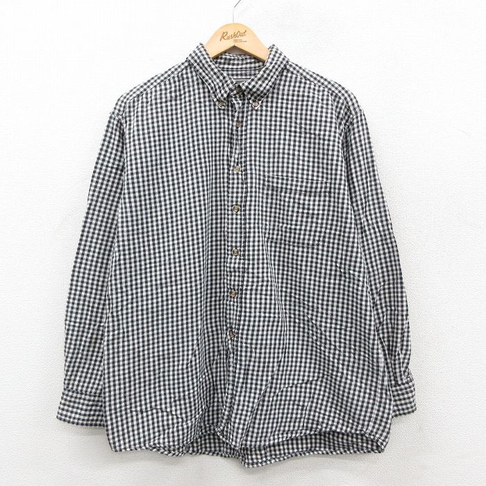 90s 長袖フランネルシャツ チェック ブラック XL | 古着