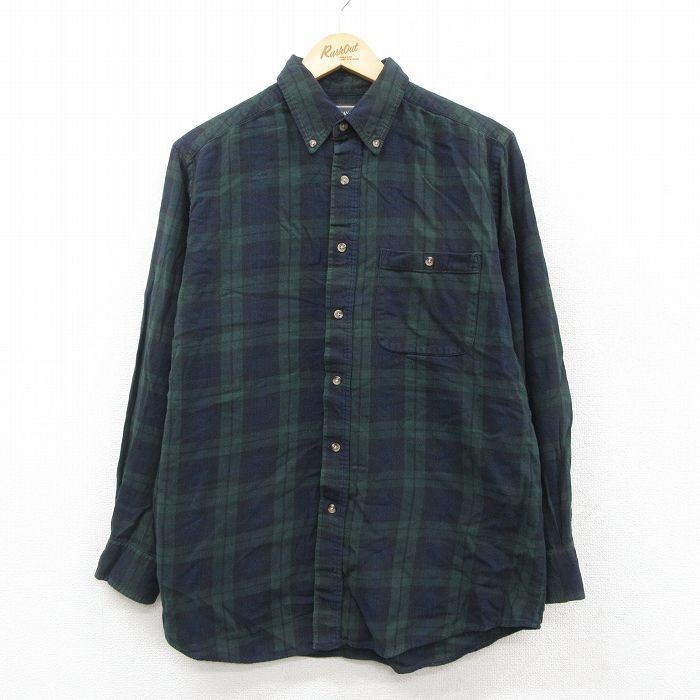 90s 長袖フランネルシャツ ブラックウォッチ グリーン L | 古着