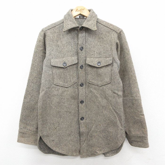 S★古着 ウールリッチ 長袖 ウール シャツ メンズ 80年代 80s グレー他 26jan15