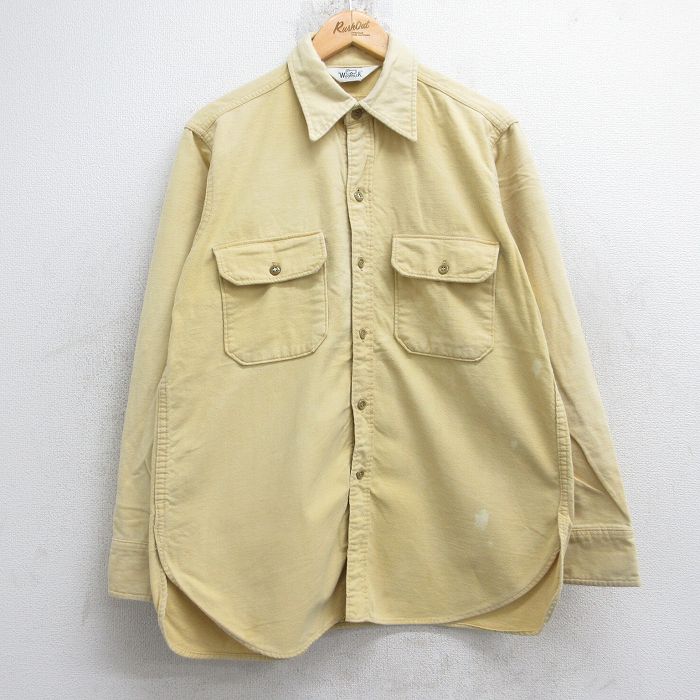 ウールリッチ 80s 長袖フランネルシャツ イエロー L | 古着