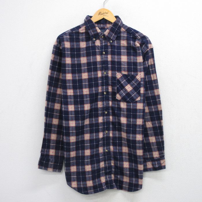 ベーシックエディションズ 90s 長袖フランネルシャツ ネイビーチェック L | 古着
