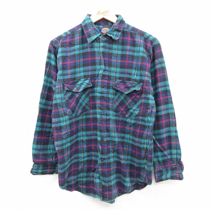ディッキーズ 90s 長袖フランネルシャツ グリーンチェック M | 古着