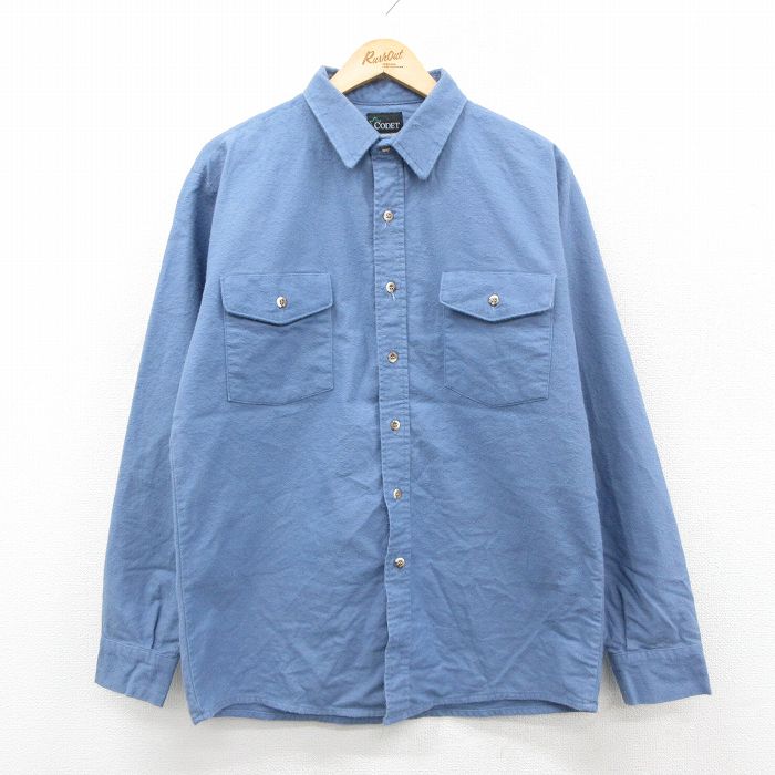 CODET 80s 長袖フランネルシャツ ネイビー L | 古着